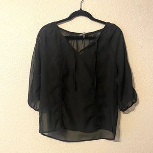 Express Black Sheer Blouse
